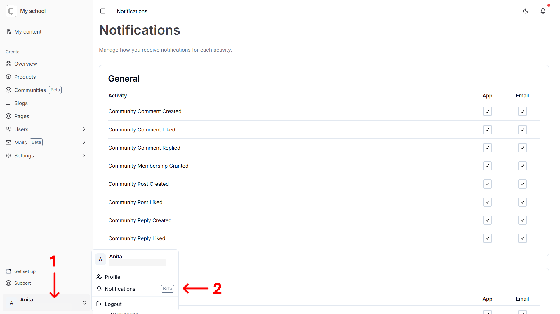 Notifications hub