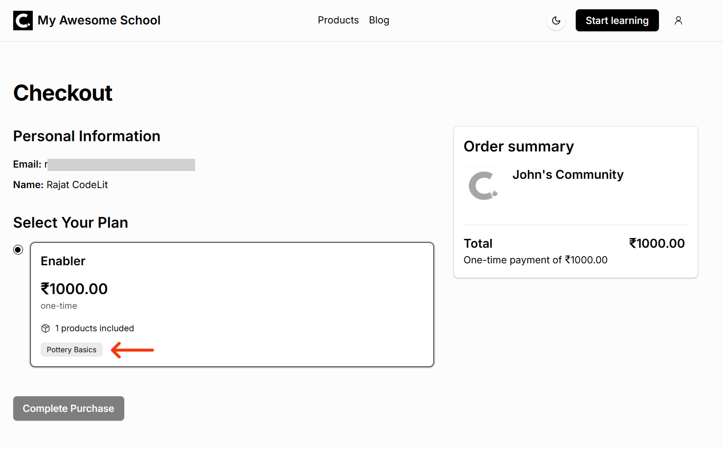 Included products - Customer's View