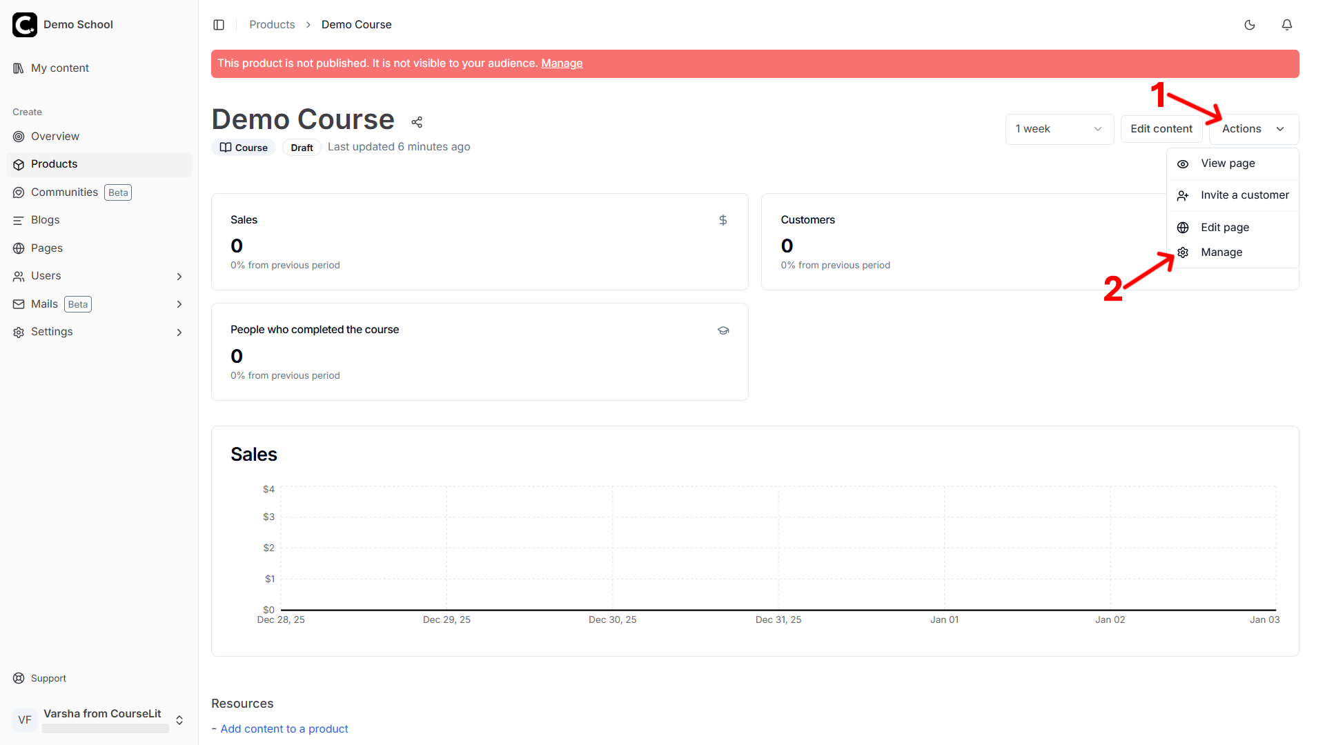 Manage product