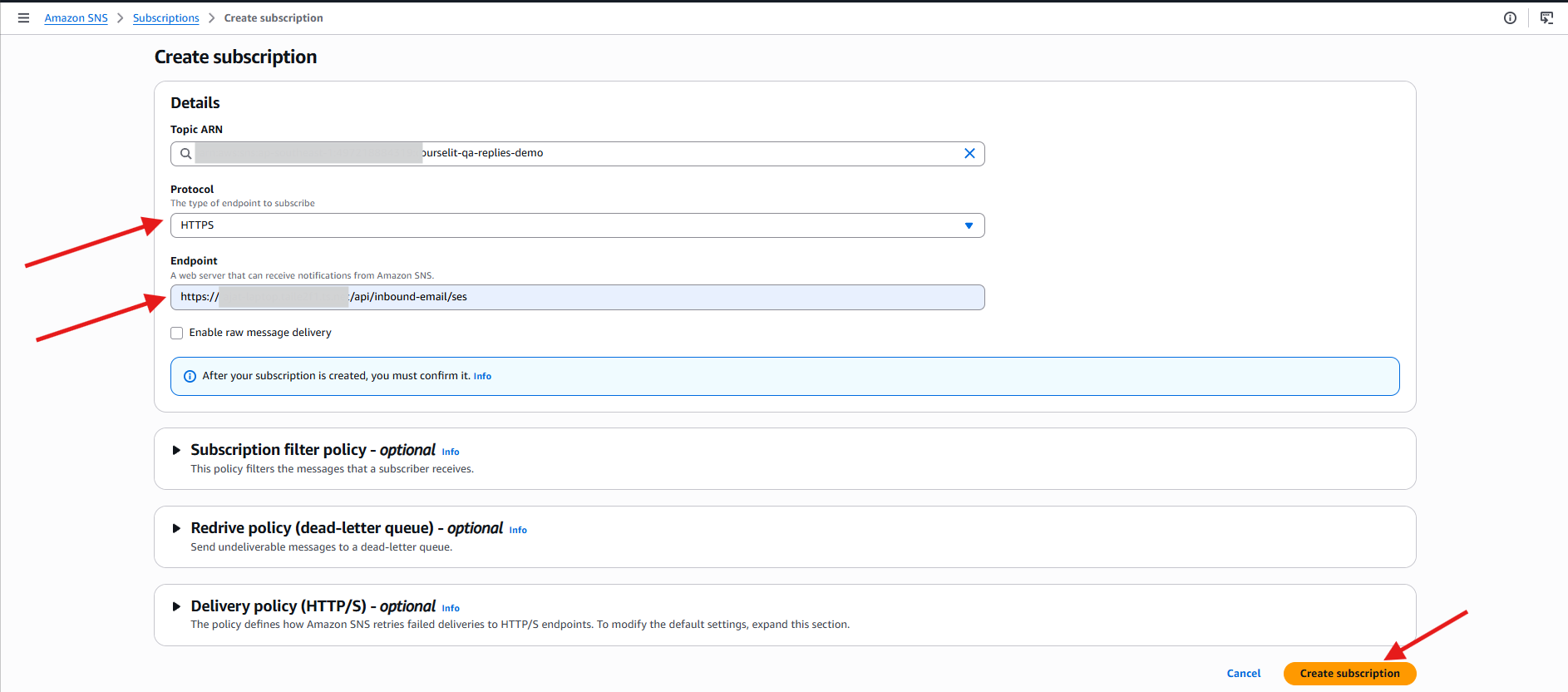 Add the CourseLit inbound email HTTPS endpoint