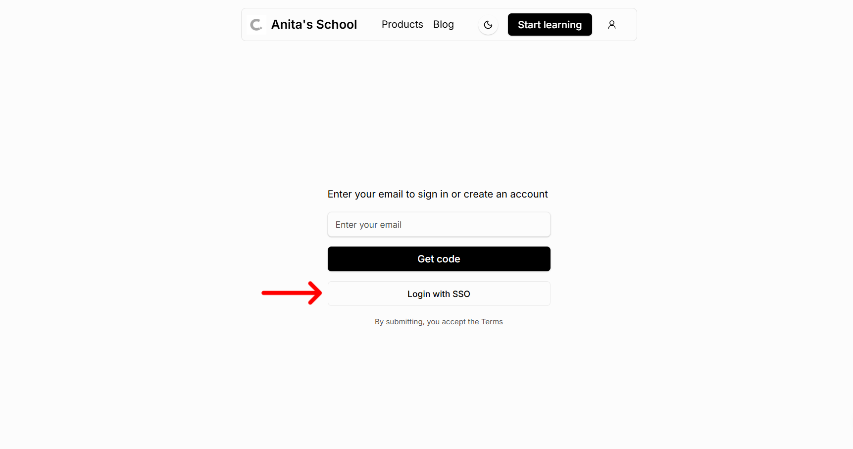 SSO login view