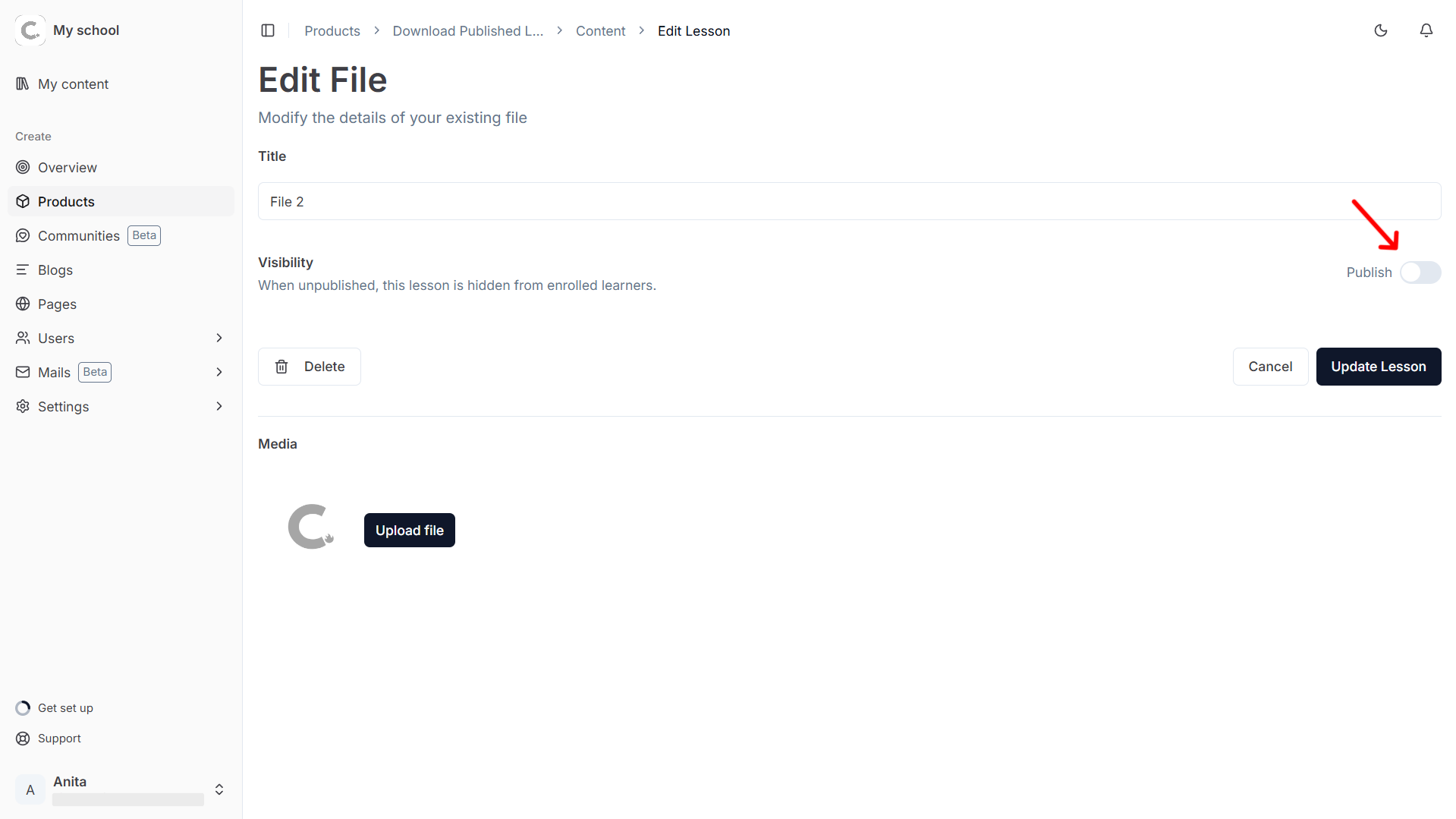 Publish file