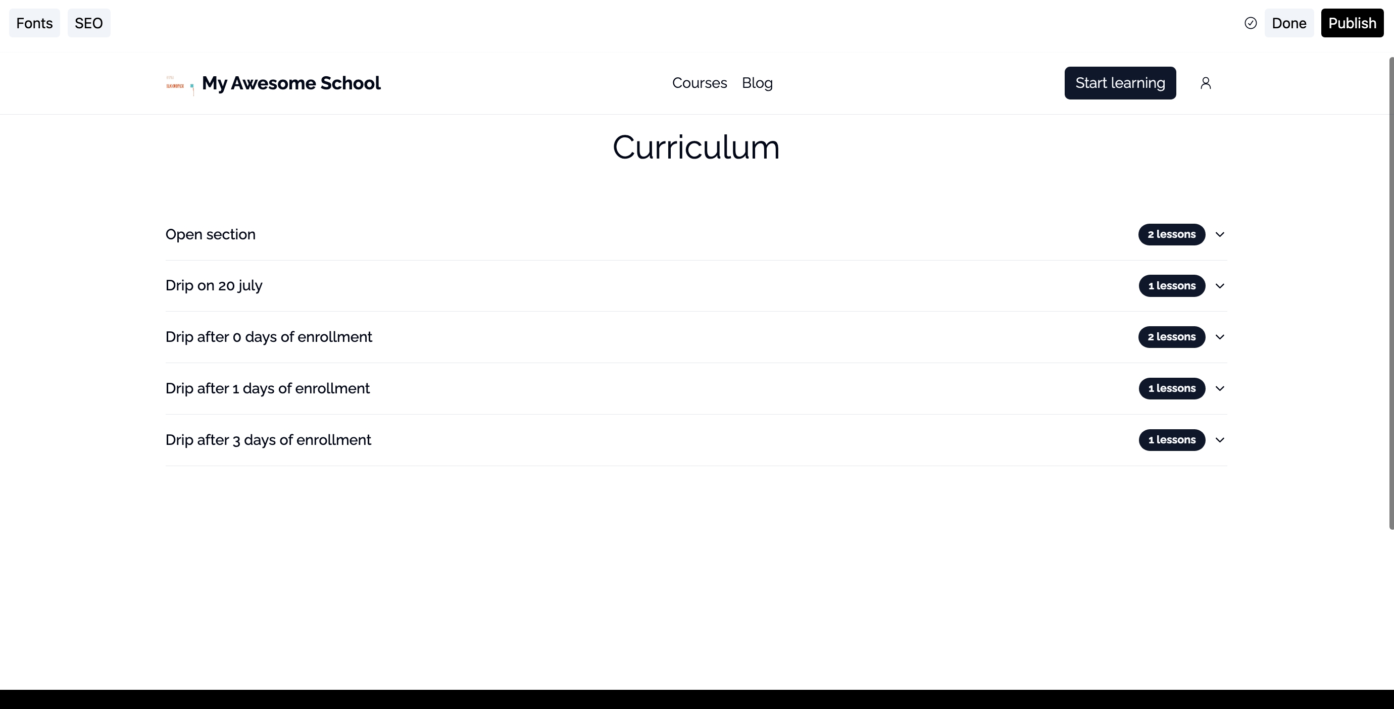 Curriculum block