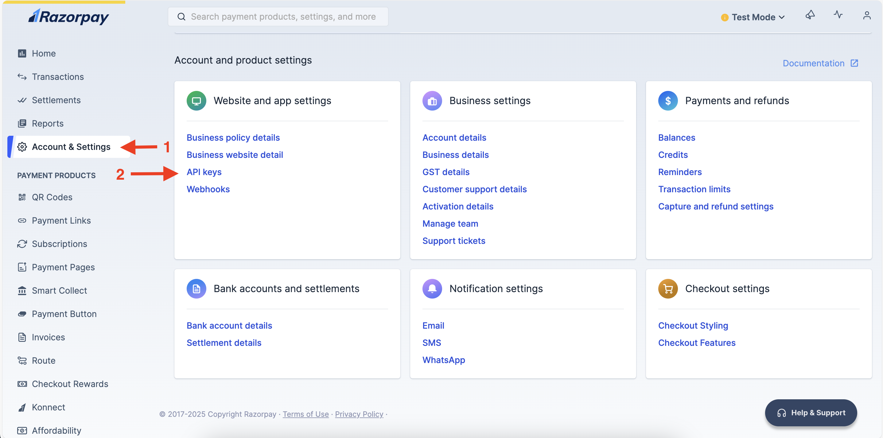 Razorpay dashboard