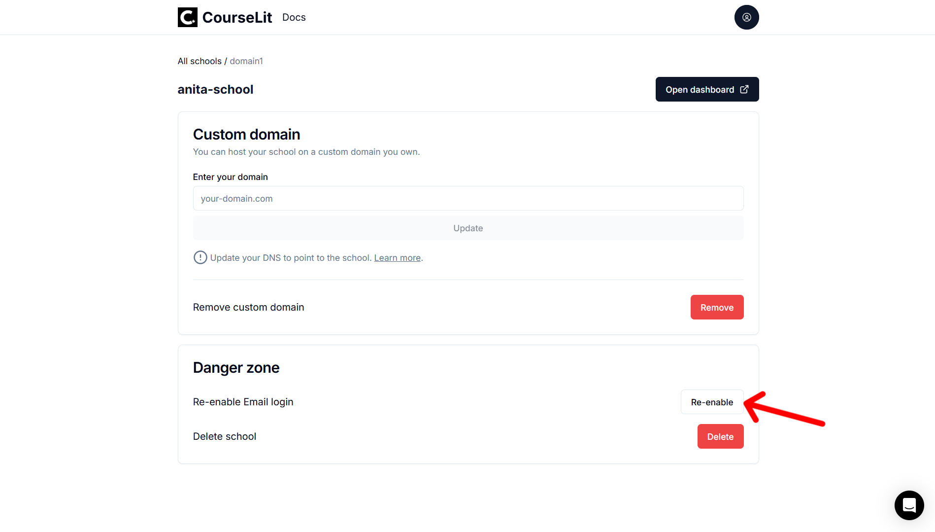 Re-enable email login provider
